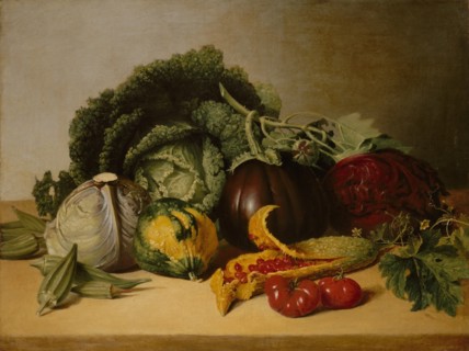 Still Life: Balsam Apple and Vegetables, ca. 1820s. Creator: James Peale.