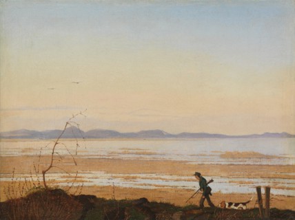 An Evening beside Lake Arresø, ca. 1837. Creator: Johan Thomas Lundbye.