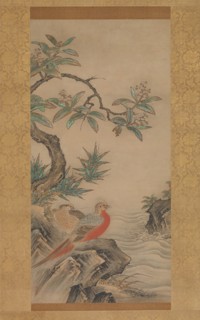 Pheasants among Trees: Flowers of the Four Seasons, probably 1560s. Creator: Kano Shoei.