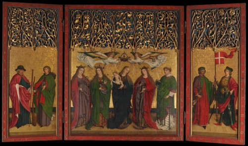 The Burg Weiler Altar Triptych (Altarpiece with the Virgin and Child and Saints), ca. 1470. Creator: Master of the Burg Weiler Altar.