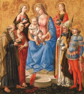 Madonna and Child with Six Saints, late 1440s. Creator: Pesello Peselli.
