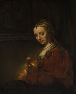 Woman with a Pink, early 1660s. Creator: Rembrandt Harmensz van Rijn.