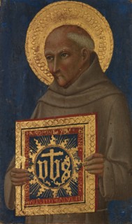 Saint Bernardino, ca. 1460-70. Creator: Workshop of Sano di Pietro (Ansano di Pietro di Mencio) (Italian, Siena 1405-1481 Siena).