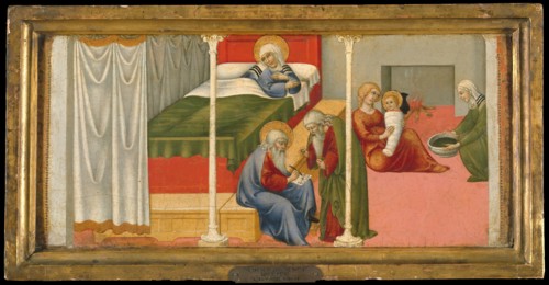 The Birth and Naming of Saint John the Baptist, 1450-60. Creator: Sano di Pietro.