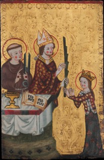The Bishop of Assisi Giving a Palm to Saint Clare, ca. 1360. Creator: Unknown.