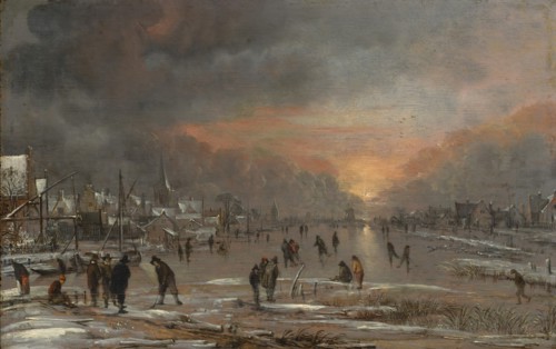Sports on a Frozen River, probably ca. 1660. Creator: Aert van der Neer.