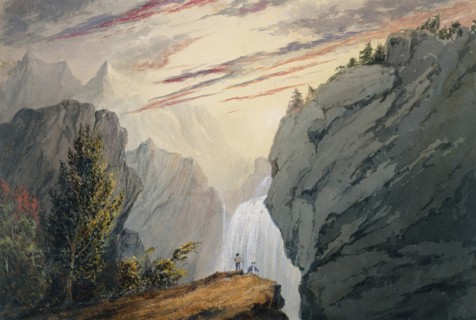 At the Waterfall, ca. 1850. Creator: David Claypoole Johnston.