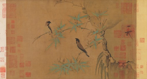 Finches and bamboo, early 12th century. Creator: Emperor Huizong.