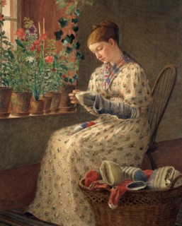 A Month's Darning, 1876. Creator: Enoch Wood Perry.