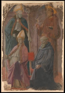 Saints Augustine and Francis, a Bishop Saint, and Saint Benedict. Creator: Filippo Lippi.