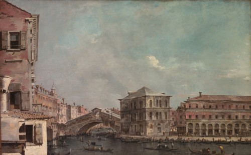 The Grand Canal above the Rialto, late 1760s. Creator: Francesco Guardi.