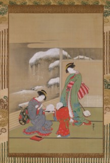 Painting the Eyes on a Snow Rabbit , ca. 1780. Creator: Isoda Koryusai.