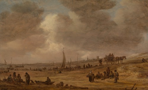 A Beach with Fishing Boats, probably 1653. Creator: Jan van Goyen.