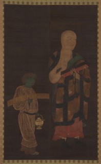 Portrait of Xuanzang (Genjo) with Attendant, 14th century. Creator: Unknown.