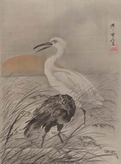 Cranes in Marsh, ca. 1887. Creator: Kawanabe Kyosai.
