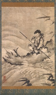 The Chinese Explorer Zhang Qian on a Raft, mid-16th century. Creator: Maejima Soyu.
