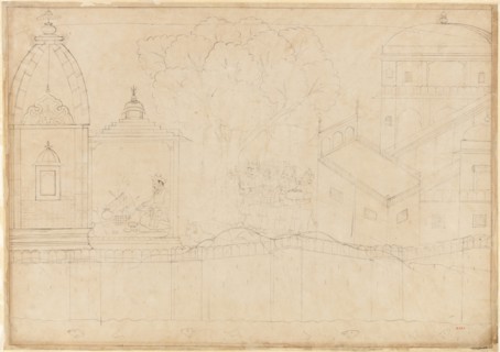Indrajit Makes Offerings: Folio from the Siege of Lanka series, ca. 1725. Creator: Manaku.