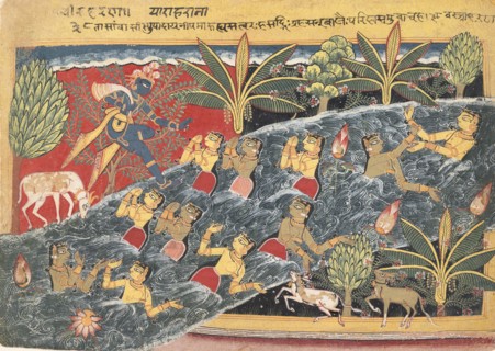 The Gopis Plead with Krishna to Return Their Clothing..., ca. 1560-65. Creator: Master of the Isarda.