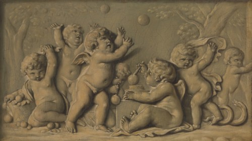 Amorini at play (one of a pair), 1770-90. Creator: Unknown.