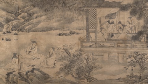 Poets Gathering in the Orchid Pavilion, dated 1607. Creator: Qian Gong.