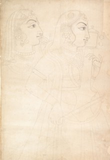 Singer and Sarinda Player, ca. 1800. Creator: Sahib Ram.