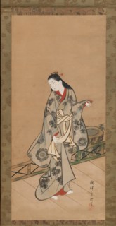 Woman on Veranda, ca. 1730. Creator: Takizawa Shigenobu.