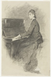 At the Piano, ca. 1887. Creator: Theodore Robinson.