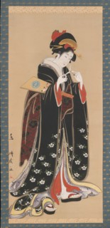 Woman with Battledore and Shuttlecock, 1815-20. Creator: Torii Kiyotomo.