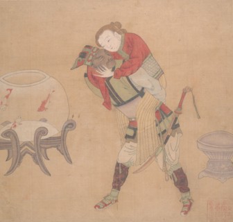 Tartar Officer Carrying Blond Lady, 19th century. Creator: Unknown.