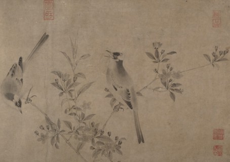 Chinese Bulbuls on Flowering Cherry-Apple. Creator: Unknown.