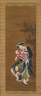 Mother and Children at the New Year, 18th century. Creator: Utagawa Toyoharu.