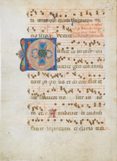 Bifolium with Initial C, from an Antiphonary, ca. 1320. Creator: Unknown.