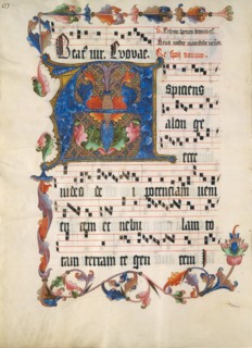 Manuscript Leaf with Initial A, from an Antiphonary, ca. 1425-50. Creator: Unknown.