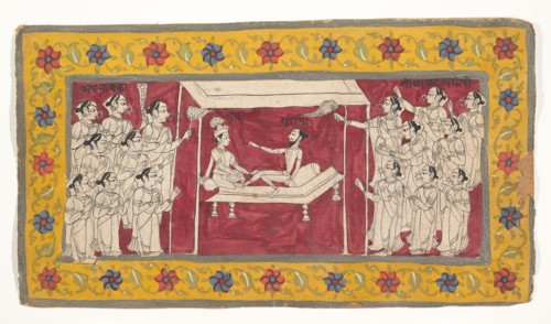 Krishna with an Ascetic, ca.1850. Creator: Unknown.