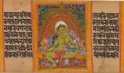 Green Tara...(Perfection of Wisdom) Manuscript, early 12th century. Creator: Unknown.