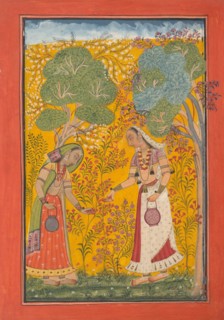 Vasanti Ragini, Page from a Ragamala Series (Garland of Musical Modes) , ca. 1710. Creator: Unknown.