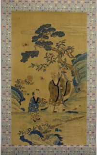 God of Longevity (Shoulao) and boy, 19th century. Creator: Unknown.