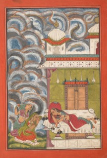 Andhrayaki Ragini: Folio from a ragamala series (Garland of Musical Modes) , ca. 1710. Creator: Unknown.