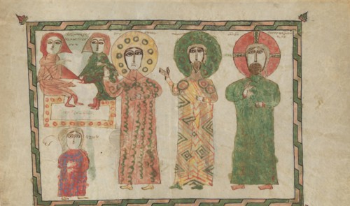 Leaf from a Gospel Book with Four Standing Evangelists, 1290-1330. Creator: Unknown.