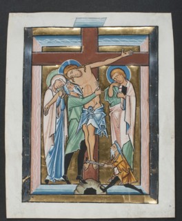 Manuscript Leaf with the Deposition, from a Psalter, mid-13th century. Creator: Unknown.