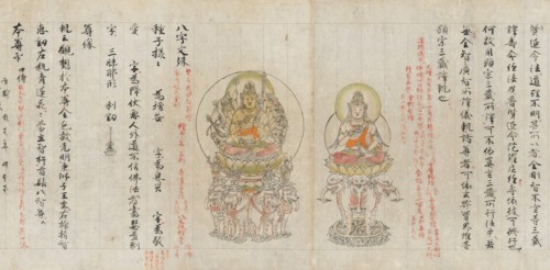Scroll from the Compendium of Iconographic Drawings (Zuzosho), late 12th century. Creator: Unknown.