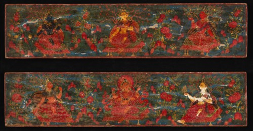 Pair of Manuscript Covers with Goddesses Set in a Foliate Landscape, 17th century. Creator: Unknown.