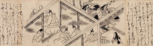 Heartvine ("Aoi") chapter from The Tale of Genji (Genji monogatari), 16th century. Creator: Unknown.