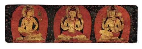 Pair of Manuscript Covers with Three Deities and Three Hierarchs, ca. 12th century. Creator: Unknown.