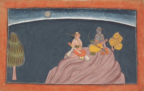Rama and Lakshmana on Mount Pavarasana: Folio from the Shangri Ramayana series..., c1690-1710. Creator: Unknown.