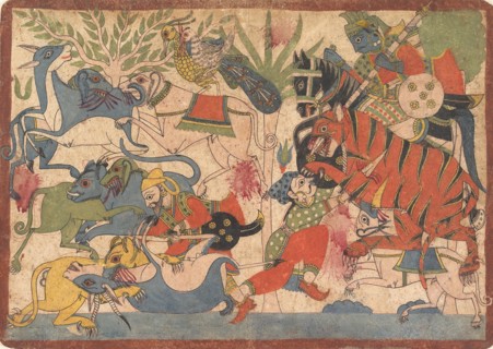 Royal Hunt, folio from a Mahabharata, 1800-1850. Creator: Unknown.