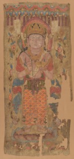 Banner with Bodhisattva, possibly Mahamayuri, 9th-10th century. Creator: Unknown.