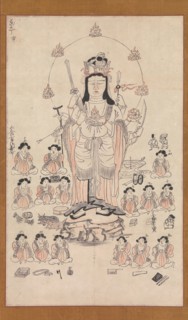 Benzaiten and Fifteen Attendants, 13th century. Creator: Unknown.