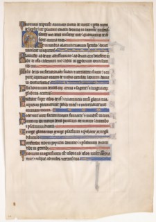Manuscript Leaf from a Royal Psalter, 13th century. Creator: Unknown.