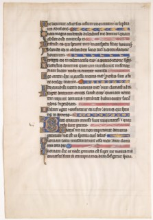 Manuscript Leaf from a Royal Psalter, 13th century. Creator: Unknown.